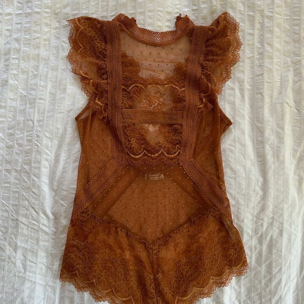Free People Lace Victorian Body Suit